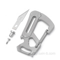 EDC Outdoor Survival Titanium Carabiner mit Messer